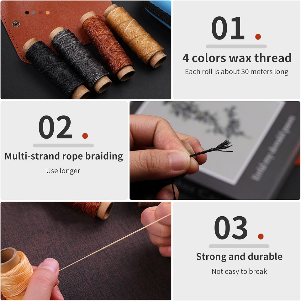 BUDDUR 가죽 재봉 도구 키트, 왁스 스레드 및 바 - Sewing Tas 리뷰 및 가격