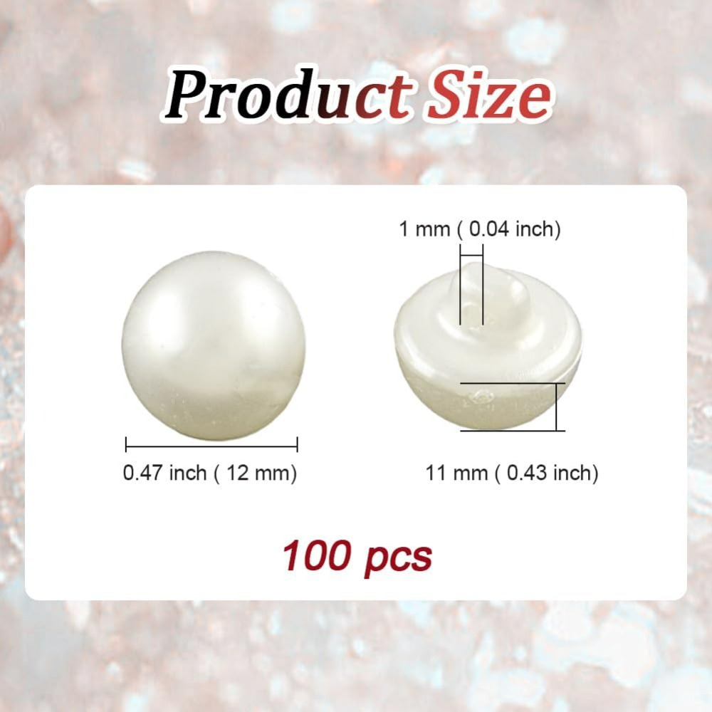 12MM 100 Pcs 1 구멍 베이지 모조 진주 단추 - Sewing Kit 리뷰 및 가격