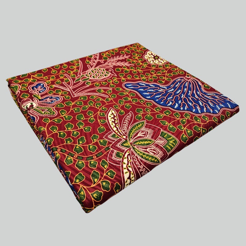 46인치 * 6야드 녹색 잎사귀 프린트 레드 아프리카  - Sewing Batik 리뷰 및 가격