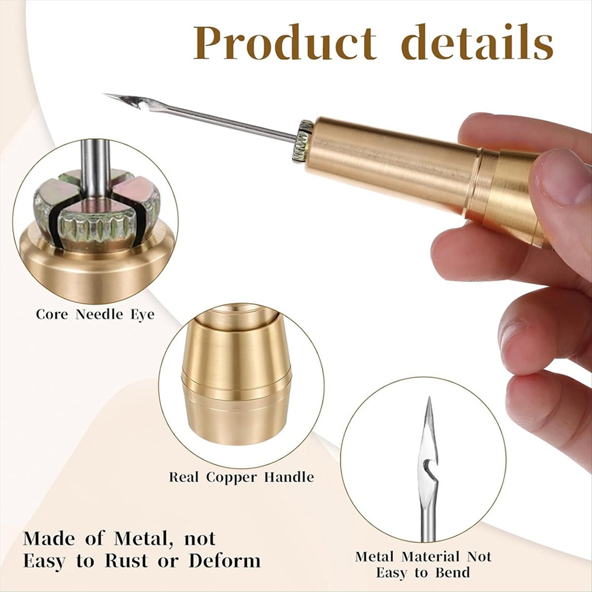 9개 가죽 바느질 도구 세트 구리 손잡이와 6개 바늘  - Sewing Kit 리뷰 및 가격