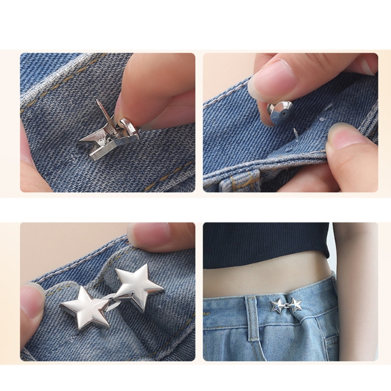조절식 허리 버클 별 모양 진 바지 단추, 탈착식 합금 - Sewing Tas 리뷰 및 가격